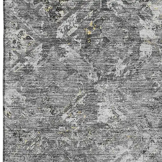 Gray Gold And Silver Diamond Washable Area Rug With UV Protection Photo 3