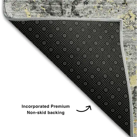 Gray Gold And Silver Diamond Washable Area Rug With UV Protection Photo 7