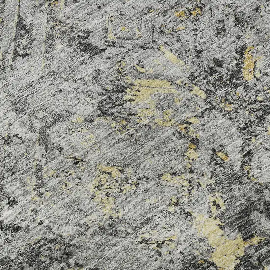 Gray Gold And Silver Diamond Washable Area Rug With UV Protection Photo 9