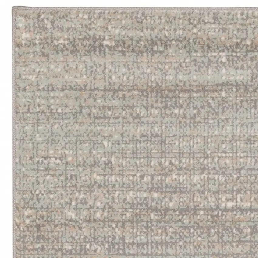 Gray Green Abstract Confetti Indoor Runner Rug Photo 4