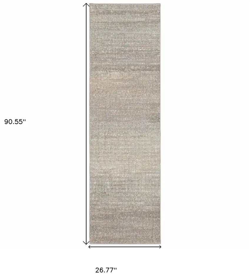 Gray Green Abstract Confetti Indoor Runner Rug Photo 6