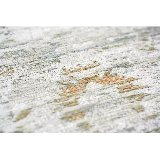 Gray Green And Brown Tribal Washable Area Rug With UV Protection Photo 7