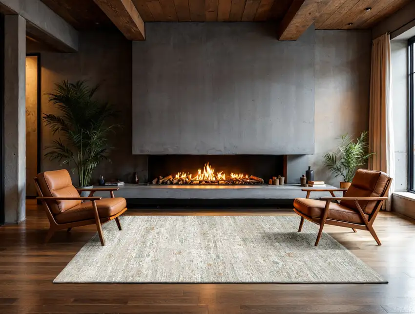 Gray Green And Brown Tribal Washable Area Rug With UV Protection Photo 4