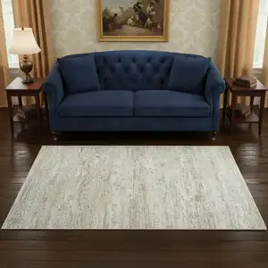 Photo of Gray Green And Brown Tribal Washable Area Rug With UV Protection