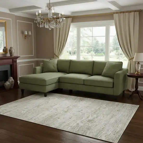 Gray Green And Brown Tribal Washable Area Rug With UV Protection Photo 1