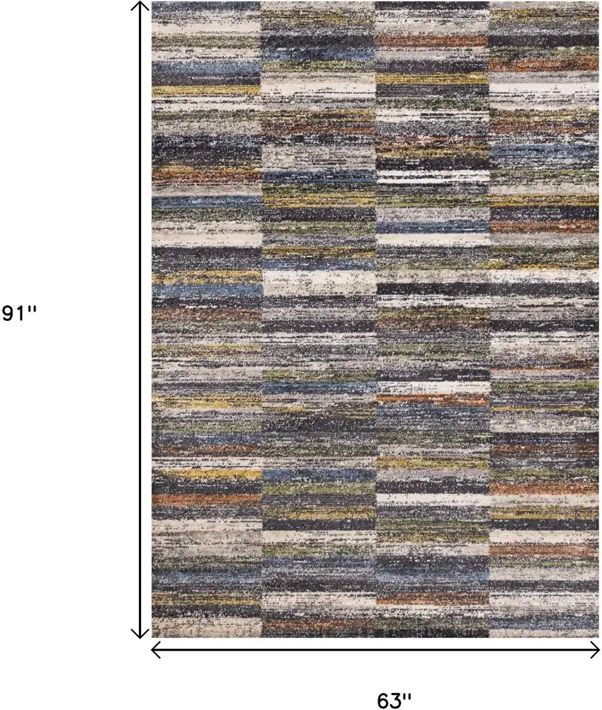 Gray Green And Ivory Abstract Area Rug Photo 3