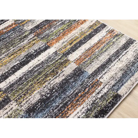 Gray Green And Ivory Abstract Area Rug Photo 8