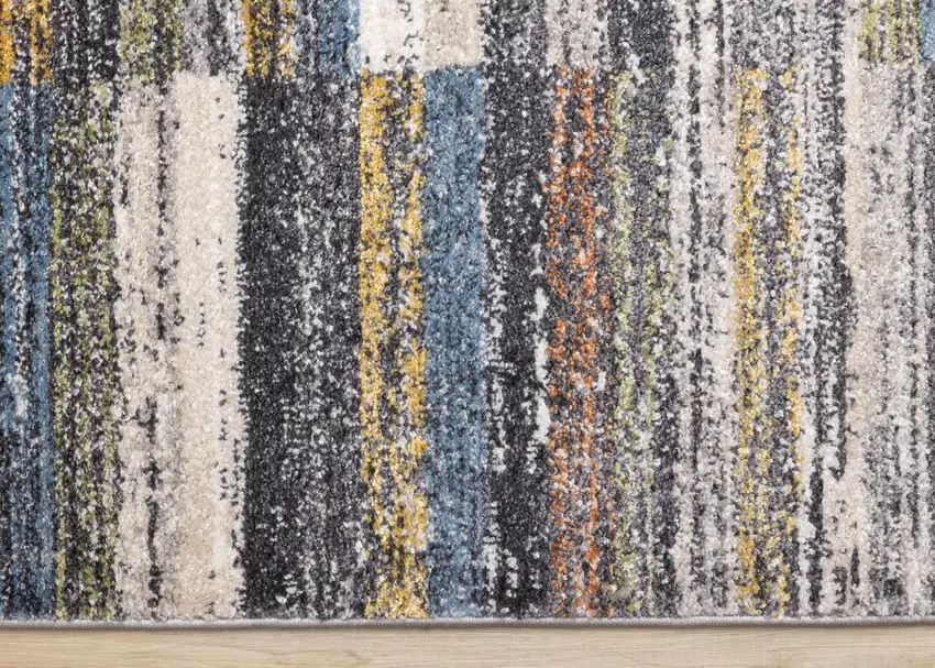 Gray Green And Ivory Abstract Area Rug Photo 7