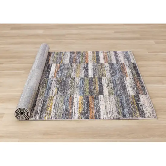 Gray Green And Ivory Abstract Area Rug Photo 7