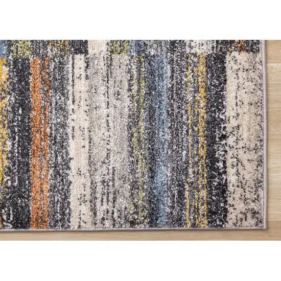 Gray Green And Ivory Abstract Area Rug Photo 9