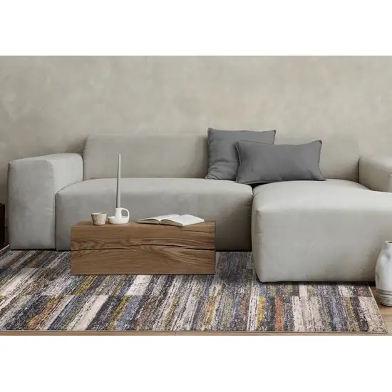 Gray Green And Ivory Abstract Area Rug Photo 6