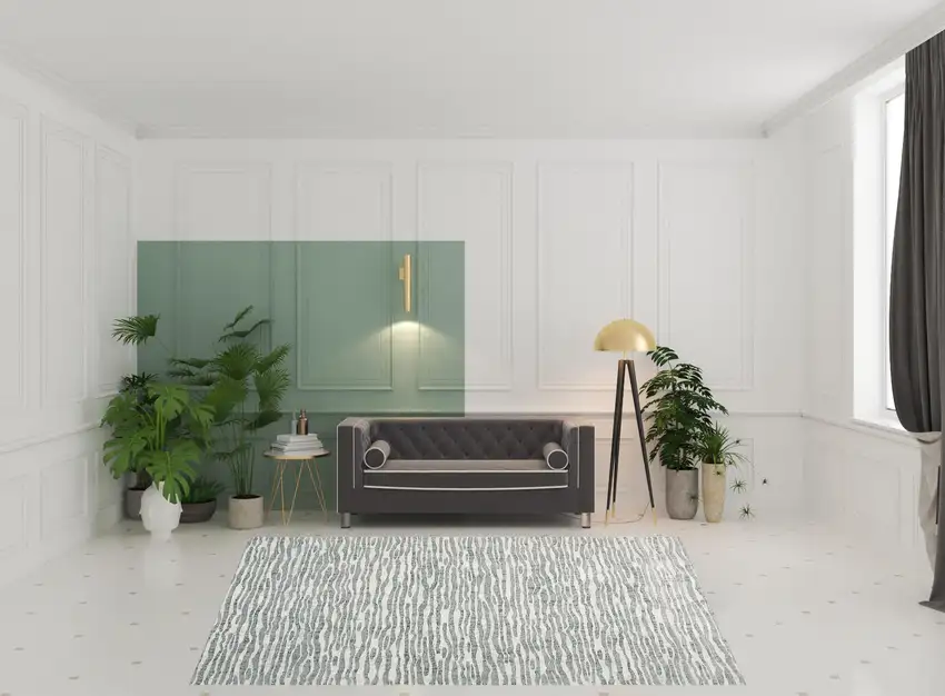 Gray Green And Ivory Striped Distressed Stain Resistant Area Rug Photo 3