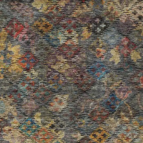 Gray Green And Terra Cotta Floral Washable Indoor Outdoor Area Rug Photo 6