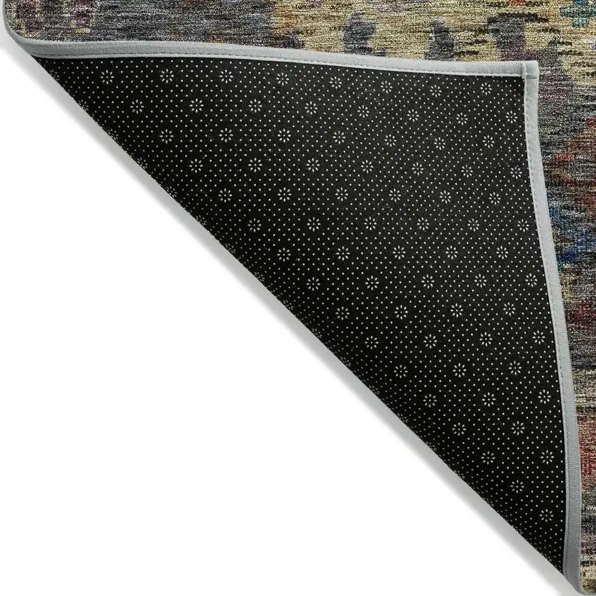 Gray Green And Terra Cotta Floral Washable Indoor Outdoor Area Rug Photo 3