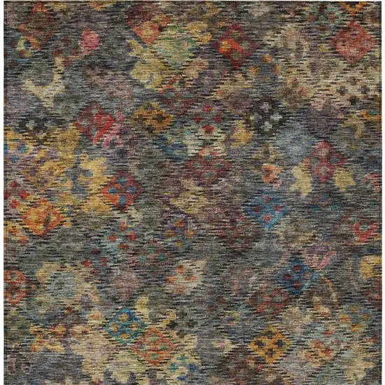 Gray Green And Terra Cotta Floral Washable Indoor Outdoor Area Rug Photo 7