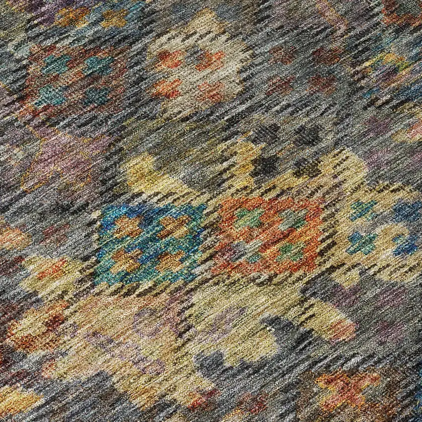 Gray Green And Terra Cotta Floral Washable Indoor Outdoor Area Rug Photo 5