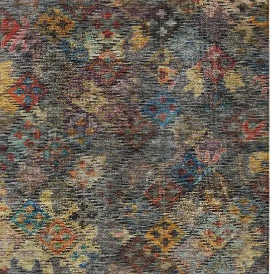 Gray Green And Terra Cotta Floral Washable Indoor Outdoor Area Rug Photo 6