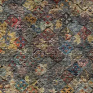 Photo of Gray Green And Terra Cotta Floral Washable Indoor Outdoor Area Rug