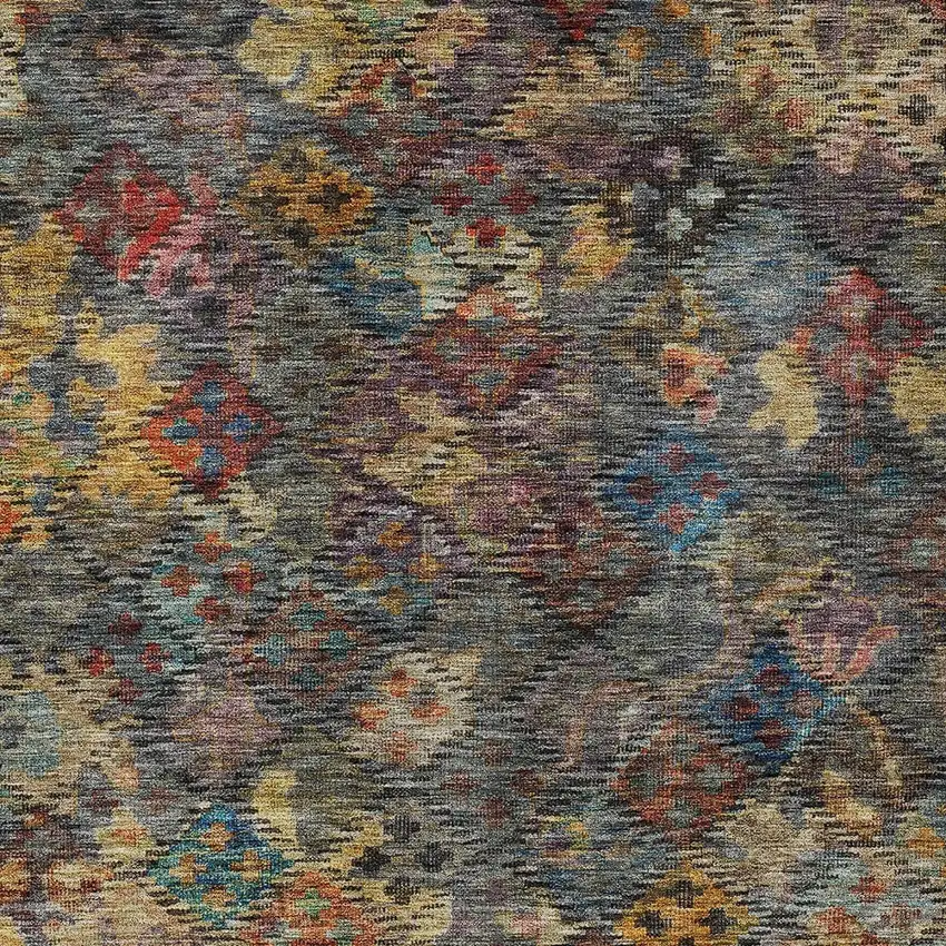 Gray Green And Terra Cotta Floral Washable Indoor Outdoor Area Rug Photo 6