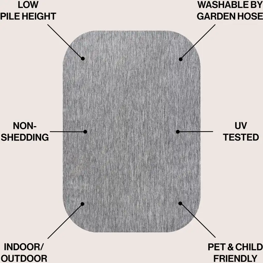 Gray Indoor Outdoor Area Rug Photo 9