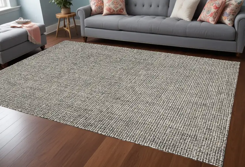 Gray Wool Handmade Area Rug Photo 1