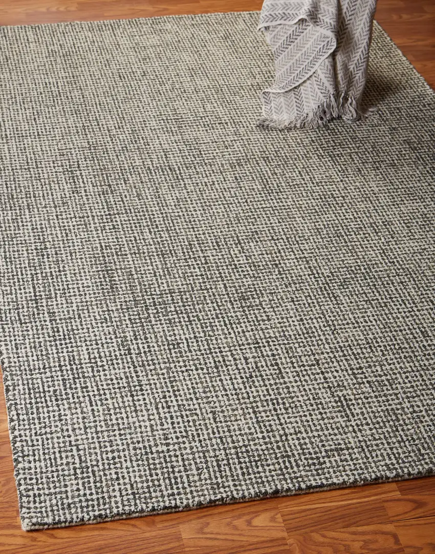 Gray Interwoven Maze Area Rug Photo 8