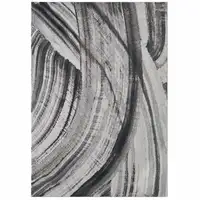 Photo of Gray Ivory Abstract Strokes Modern Area Rug