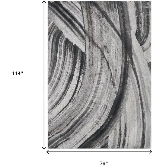 Gray and Ivory Abstract Area Rug Photo 3