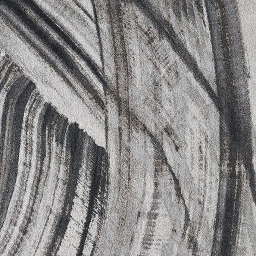 Gray and Ivory Abstract Area Rug Photo 4