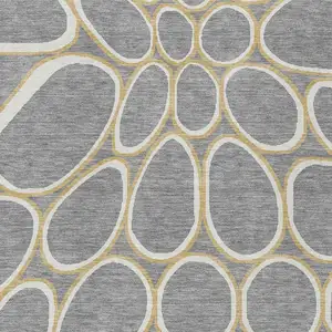 Photo of Gray Ivory And Beige Abstract Washable Indoor Outdoor Area Rug