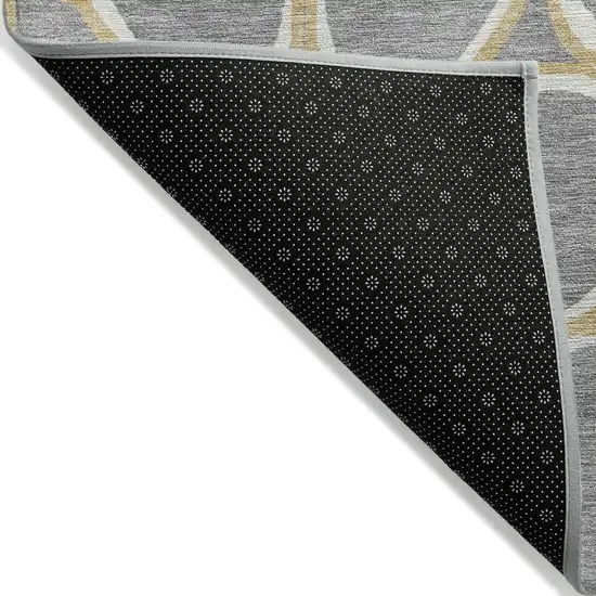 Gray Ivory And Beige Abstract Washable Indoor Outdoor Area Rug Photo 4
