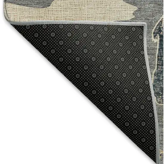 Gray Ivory And Beige Animal Print Washable Indoor Outdoor Area Rug Photo 5