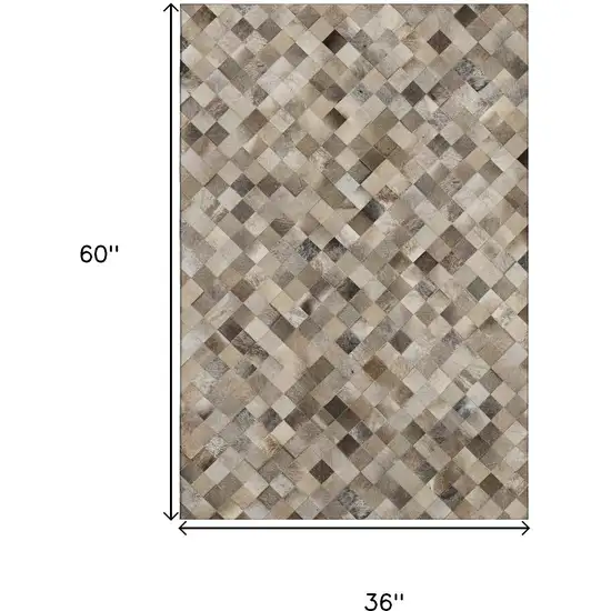 Gray Ivory And Beige Geometric Washable Area Rug With UV Protection Photo 3