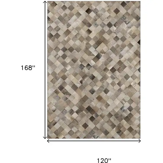 Gray Ivory And Beige Geometric Washable Area Rug With UV Protection Photo 3