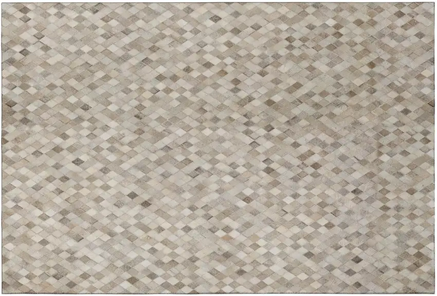 Gray Ivory And Beige Diamond Washable Area Rug With UV Protection Photo 2