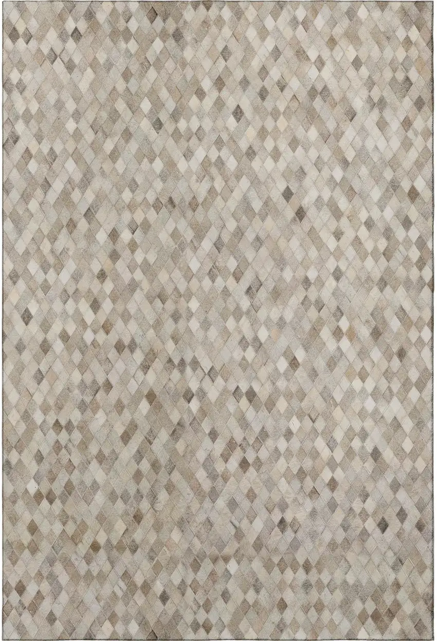 Gray Ivory And Beige Geometric Washable Area Rug With UV Protection Photo 4
