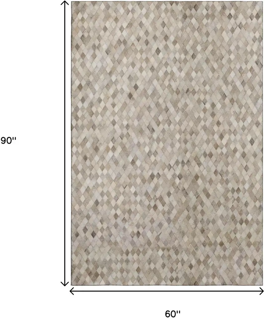 Gray Ivory And Beige Diamond Washable Area Rug With UV Protection Photo 6