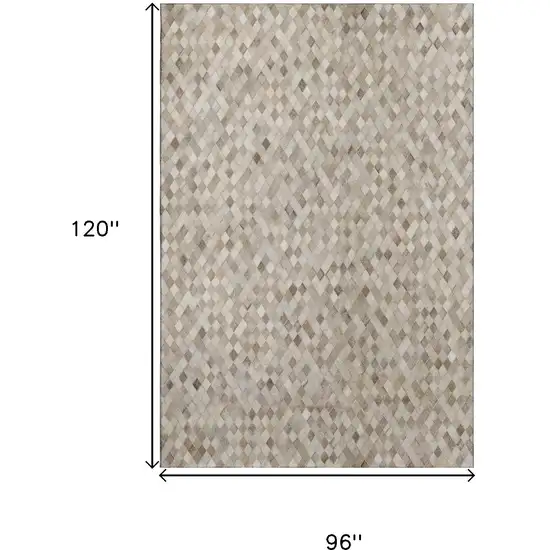 Gray Ivory And Beige Geometric Washable Area Rug With UV Protection Photo 3