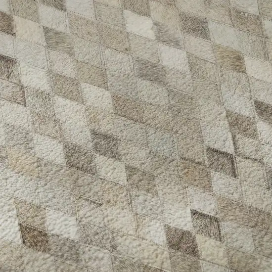 Gray Ivory And Beige Diamond Washable Area Rug With UV Protection Photo 8