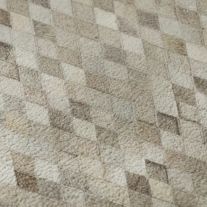 Gray Ivory And Beige Diamond Washable Area Rug With UV Protection Photo 8