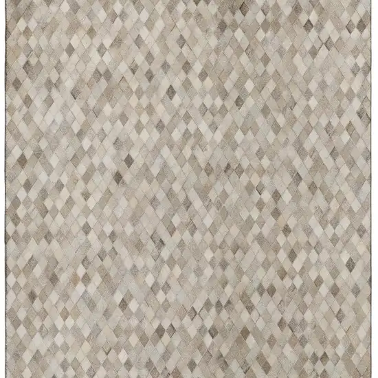 Gray Ivory And Beige Geometric Washable Area Rug With UV Protection Photo 4