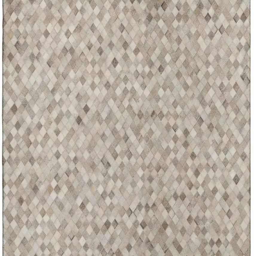Gray Ivory And Beige Geometric Washable Area Rug With UV Protection Photo 4