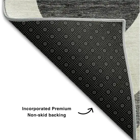 Gray Ivory And Beige Ogee Washable Area Rug With UV Protection Photo 7