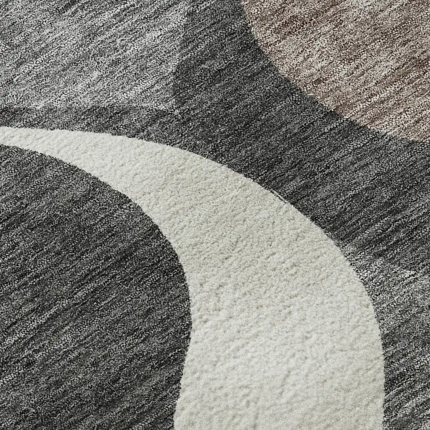 Gray Ivory And Beige Ogee Washable Area Rug With UV Protection Photo 9