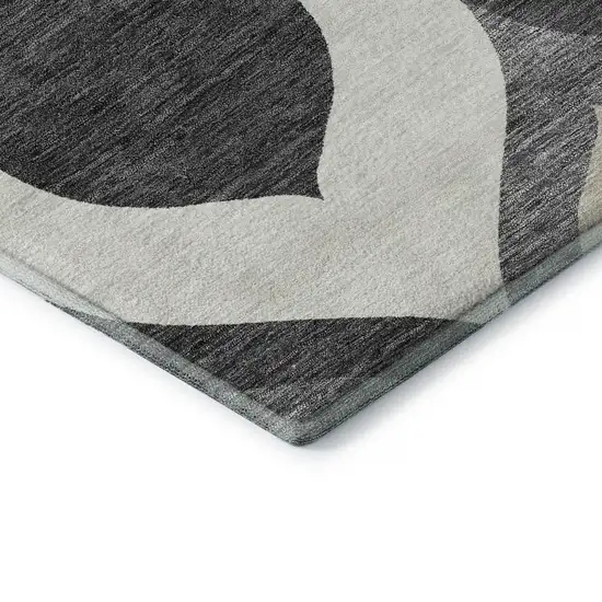 Gray Ivory And Beige Ogee Washable Area Rug With UV Protection Photo 8