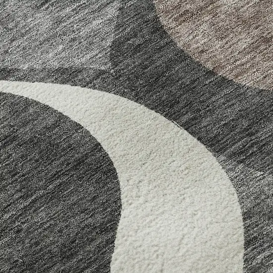 Gray Ivory And Beige Ogee Washable Area Rug With UV Protection Photo 9