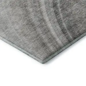 Photo of Gray Ivory And Beige Ombre Washable Area Rug With UV Protection
