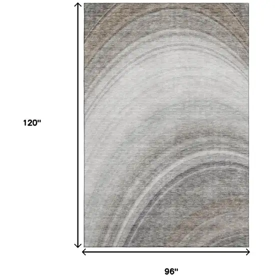 Gray Ivory And Beige Ombre Washable Area Rug With UV Protection Photo 6