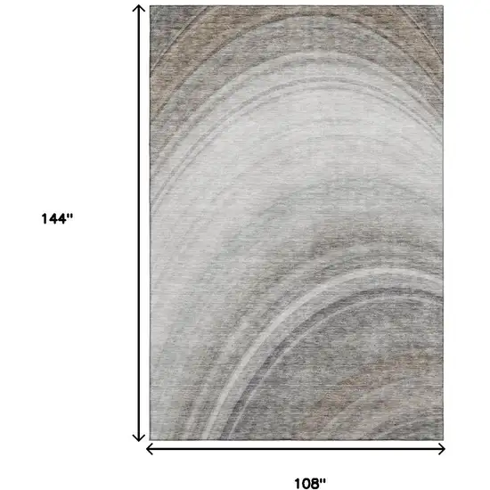 Gray Ivory And Beige Ombre Washable Area Rug With UV Protection Photo 6
