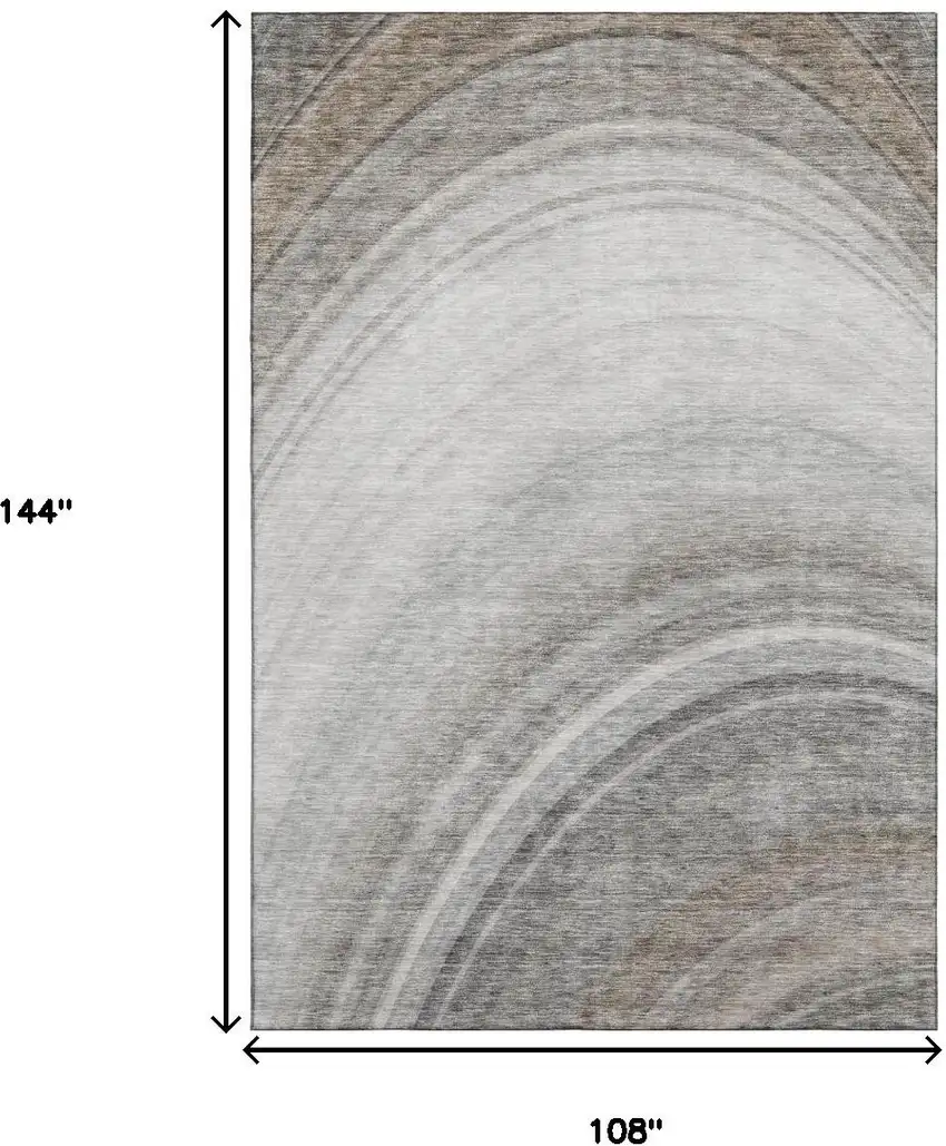 Gray Ivory And Beige Ombre Washable Area Rug With UV Protection Photo 6